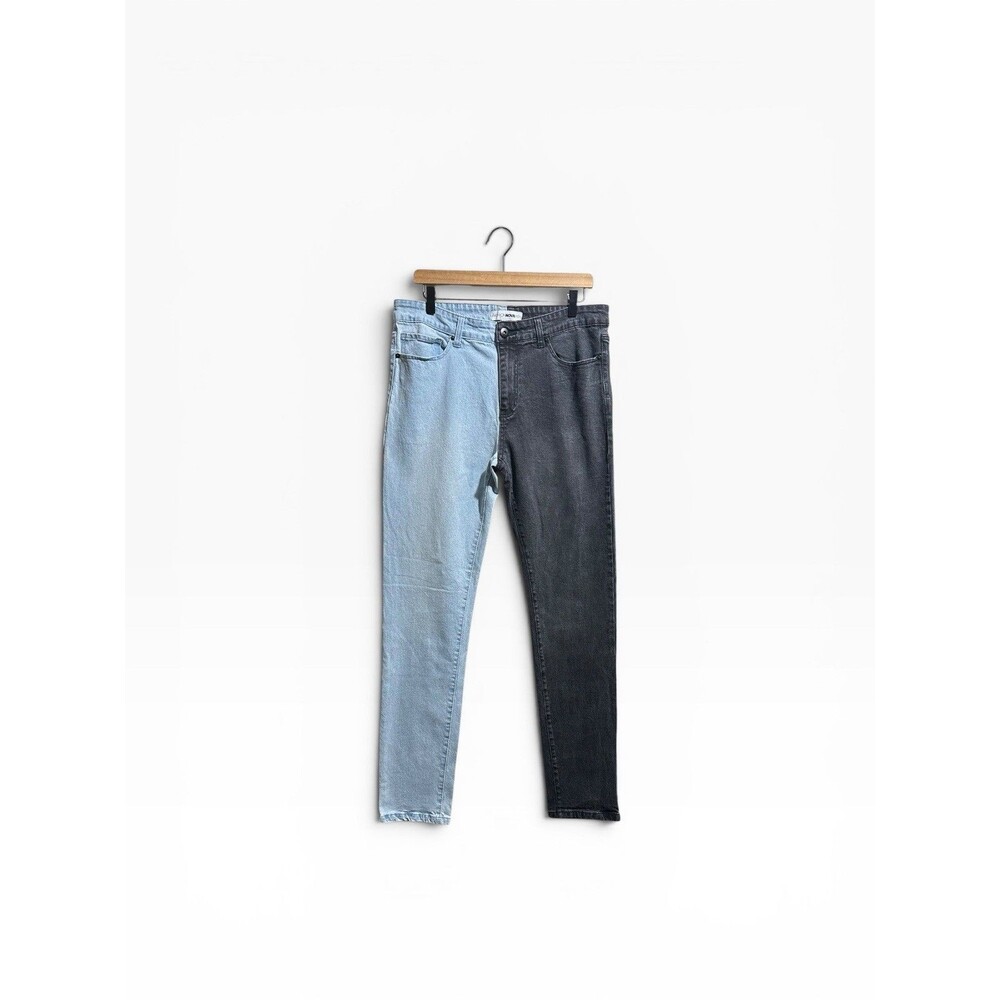 Fashion Nova Men’s Two-Tone Skinny Jeans Size 36 Casual Denim